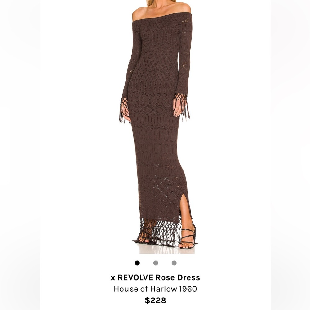****SOLD****HOUSE OF HARLOW ROSE DRESS IN BROWN SIZE SMALL REVOLVE